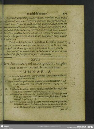 XXVII. Jure Saxonico quid uxori ignobili, vel plebeiae, ex mariti defuncti bonis debeatur?