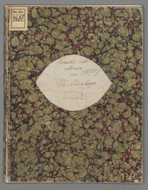 14 Songs - BSB Mus.ms. 4697 : [label on cover:] Vermischte Compo- // sitionen // von // Jos: Rheinberger // München [later added with pencil:] (1855)