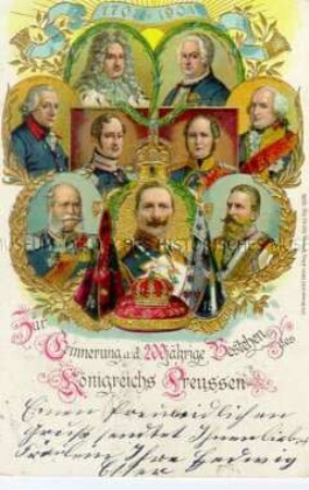 Postkarte zum 200jährigen Bestehen des Königreichs Preußen