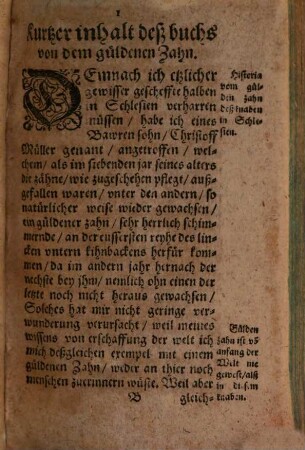 Iacobi Horstii Doctoris der Artzney vnd Professoris in der Julius Vniuersitet zu Helmstaedt Zwey Buecher: Eins Von dem gueldenen Zahn so einem Knaben in Schlesien gewachsen ...