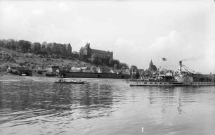 Personen-Seitenraddampfer "Mühlberg" (1879, Werft Blasewitz). Aufnahme bei Pirna-Posta