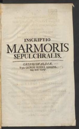 Inscriptio Marmoris Sepulchralis