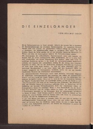 Die Einzelgänger