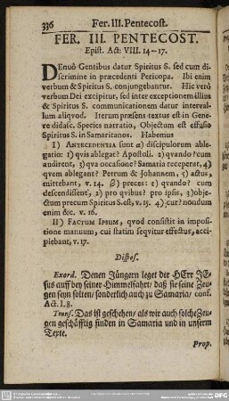 Fer. III. Pentecost. Epist. Act. VIII. 14-17