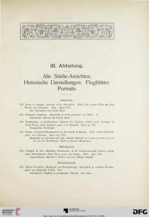 Alte Städte-Ansichten. Historische Darstellungen. Flugblätter. Portraits (Nr. 974-1380)