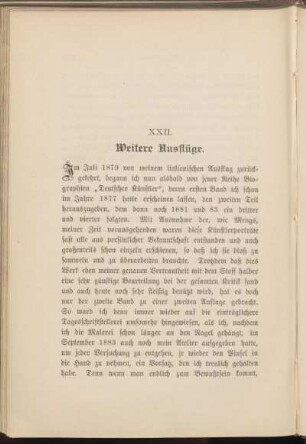 XXII. Weitere Ausflüge.