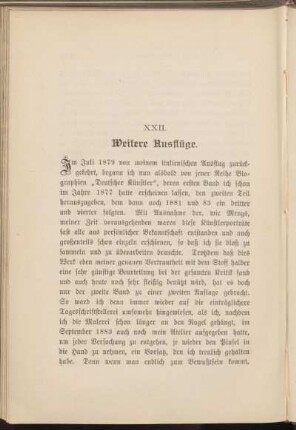 XXII. Weitere Ausflüge.