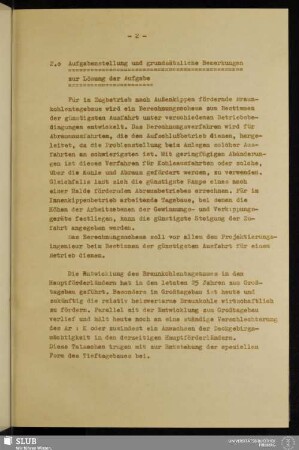 2.0 Aufgabenstellung und grundsätzliche Bemerkungen zur Lösung der Aufgabe