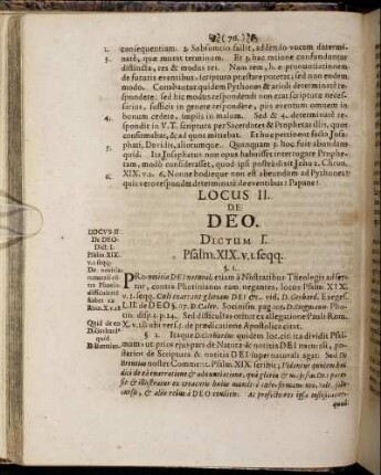Locus II. De Deo.