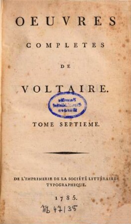 Oeuvres complètes, 7