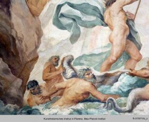 Triumph der Venus und Neptun mit den Tritonen sowie Putten - stanza col affresco trionfo della Venere e tritoni e putti