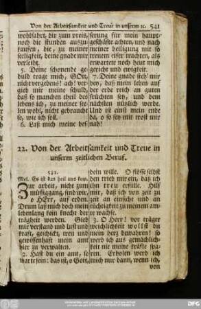 22. Von der Arbeitsamkeit und Treue in unserm zeitlichen Beruf.