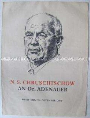 Sonderdruck mit dem Wortlaut eines offenen Briefes von Chrustschow an Adenauer