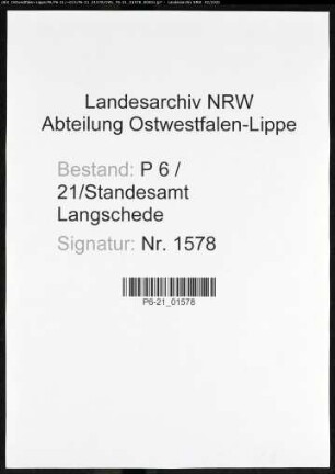 Sterberegister Standesamt Langschede