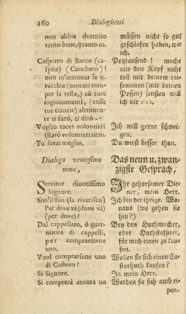 Dialogo ventesiomo nono / Das neun u. zwanzigste Gespräch