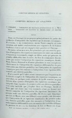 Comtes Rendus et Analyses.