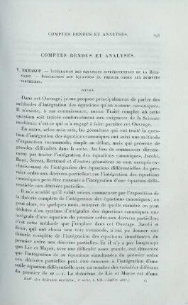 Comtes Rendus et Analyses.
