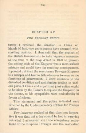 Chapter XV. The present crisis