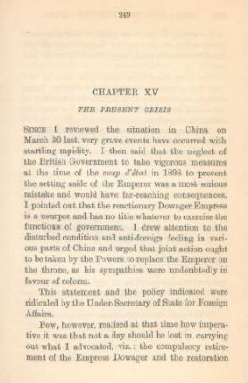 Chapter XV. The present crisis