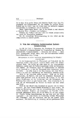 Von der schleswig-holsteinischen Lehrerversammlung