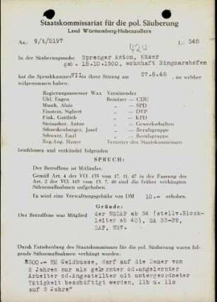Sprenger, Anton