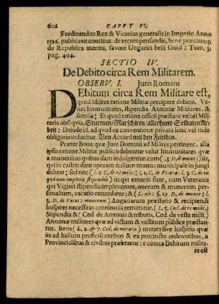 Sectio IV. De Debito circa Rem Militarem