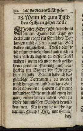 28. Wenn ich zum Tisch des Herrn gehen wil?