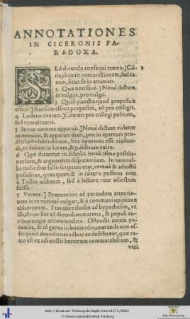 Annotationes in Ciceronis Paradoxa