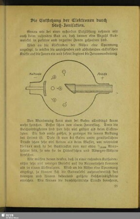 Die Entstehung der Elektronen durch Stoß-Ionisation