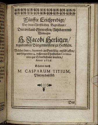 Fünffte Leichpredigt/ [...]