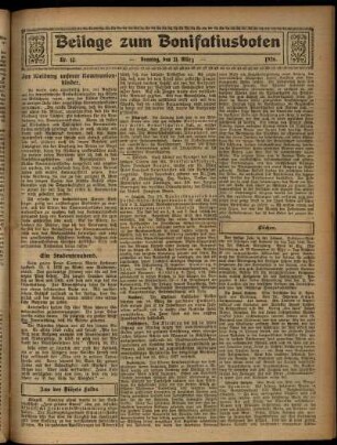 Zweite Ausgabe vom Sonntag, den 21. März 1926.