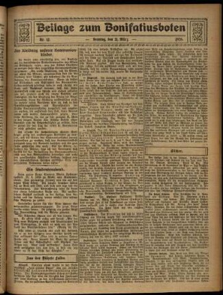 Zweite Ausgabe vom Sonntag, den 21. März 1926.