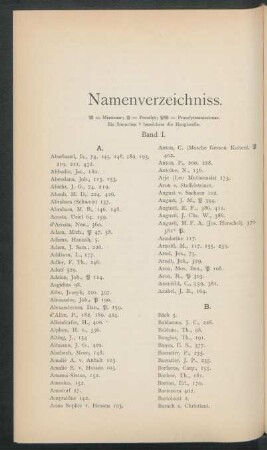 Namensverzeichniss.