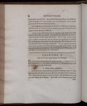 Chapitre V. Isles de l'Océan appartenantes au Portugal.