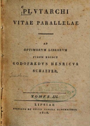 Plutarchi Vitae Parallelae, 3