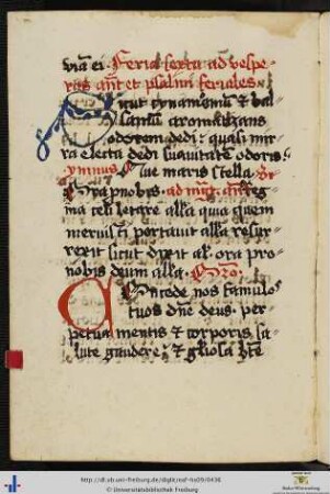 [216v - 222r] Feria sexta ad vesperas antiphonae.