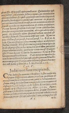 Cap. V. Judaei nun sunt recipiendi.