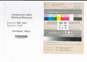 Entnazifizierung Albert Hambitzer , geb. 20.04.1913 (Schlosser)