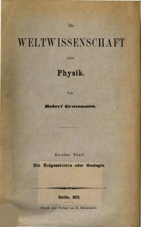 Die Erdgeschichte oder Geologie