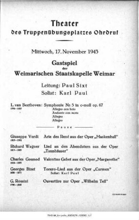 Gastspiel der Weimarischen Staatskapelle