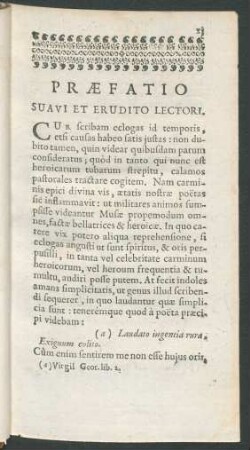 Praefatio Suavi Et Erudito Lectori