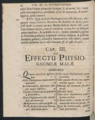 Cap. III. De Effectu Physiognomiae Malae.