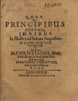 De principibus eorumque iuribus, [Prior]