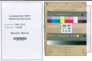 Entnazifizierung Werner Meurers , geb. 14.03.1896 (Zahnarzt)