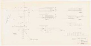 Kurpark, Bad Orb Erweiterung: Grundriss, Fundamentplan und Entwässerung, Schnitte und Entwässerungsschnitt, Ansichten, Schutzdach, Blatt 4, 1:100