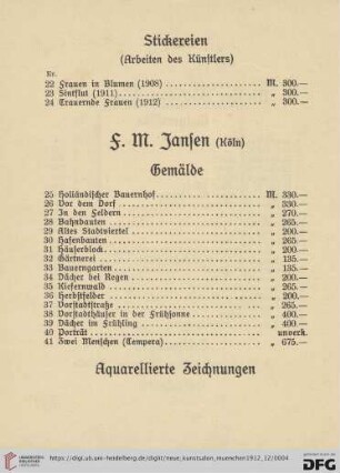 F. M. Jansen (Nr.25-41)