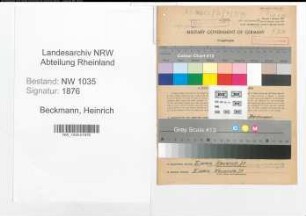 Entnazifizierung Heinrich Beckmann , geb. 06.09.1910 (Kaufmaennischer Angestellter)