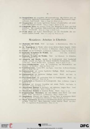 Miniatüren; Arbeiten in Elfenbein (Nr. 360-397)
