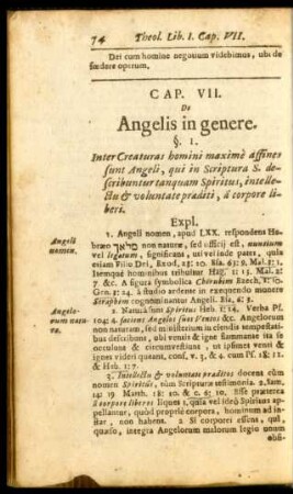 Cap. VII. De Angelis in genere.