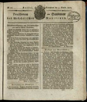 No. 72, Sonnabend den 5. Septbr. 1812
